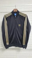 105 アディダス ヴィンテージ ブラックXゴールド 黒金 SS トラックジャージ XL