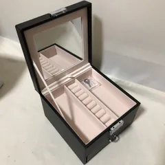 H494　未使用新品　ジュエリーボックス　ブラック　ミラー付き　小物入れ　アクセサリーボックス