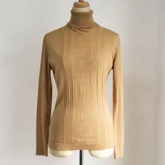 JOUR シルク混 ウール タートルネック ニット セーター フランス製 ベージュ系 薄手