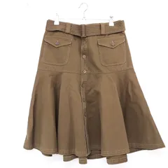 ラルフローレン スカート ベルト コットン ベルト付き 茶色 ブラン Brown 綿 コットン Ralph Lauren