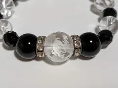 パワーストーン　天然石　ブレスレット　青龍　オニキス他　16cm　No.313