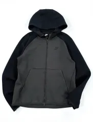 ナイキ テック フリース フルジップアップ フーディー ブラック/チャコール