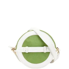 トリーバーチ ショルダーバッグ クロスボディバッグ グリーン ホワイト キャンバス レザー レディース Tory Burch【1-0203984】