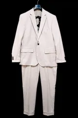 H＆M エイチアンドエム スーツ セットアップ シングルジャケット 1つボタン 56サイズ スラックス ダブル仕立て 54サイズ 格子柄 ベージュ