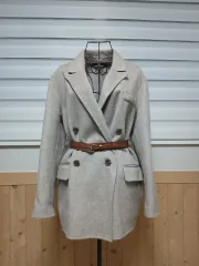 新品 / カシミア70% 高級 ジャケット ロング丈 コート / 66サイズ オススメ