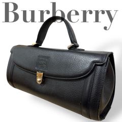BURBERRY バーバリー　ハンドバッグ　ミニボストン　レザー型押し　ブラック BURBERRY バーバリー ハンドバッグ ミニボストン レザー型押し ブラック