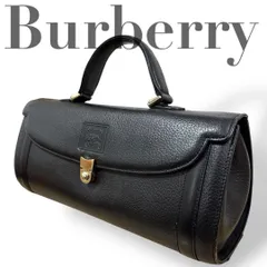 ☆★Burberry　バーバリー★ハンドバッグ　ミニボストン　レザー　ノバチェック　型押し　ブラック　レザー★♯1625