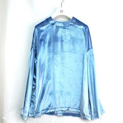 LOEWE ロエべ METALLIC STUDS BACK SHIRT メタリック スタッズ バック ビスコース シャツ ベルベット RIVIERA BLUE 44サイズ H526Y05WCC 新品未使用