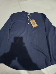 ワッフル ヘンリー カラー メンズ ヘビー コットン Tシャツ