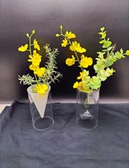 ガラスフラワーベース2点 ◆置物◆フラワーベース◆花瓶◆フェイクフラワー ◆E-2511FB14