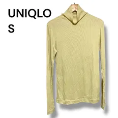a1569 ユニクロ ソフトリブタートルネックT イエロー Sサイズ 極美品 UNIQLO