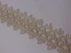 キラリ手芸部 NO.5307手芸用ブレード リボン（白色：クリーム）幅2.2cm×長さ3ｍ巻き