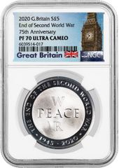 最高鑑定 2026 イギリス 女王の肖像 銀貨 NGC PF70 UC 箱付 - メルカリ