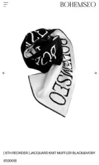 BOHEMSEOボヘミアンソウル マフラー bohemian seoul 韓国 BOHEMIAN SEOUL] JACQUARD KNIT MUFFLER BLACK&IVORY 正規品 韓国