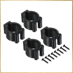 ★送料無料★ PATIKIL 23 mm直径 ビリヤードキュー位置クリップホルダー 4個 プラスチック スヌーカークリップ 釣り竿プールキューラック収納用 ブラック