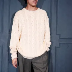 USA VINTAGE Polo by Ralph Lauren CABLE DESIGN COTTON LINEN KNIT/アメリカ古着ポロバイラルフローレンケーブルデザインコットンリネンニット