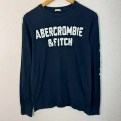 Abercrombie & Fitch アバクロンビー&フィッチ ロンT ロゴワッペン ネイビー Mサイズ メンズ 古着 アメカジ ストリート