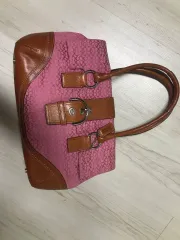 COACH ピンク シグネチャー トートバッグ
