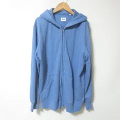 D652　ユニクロ　UNIQLO　ブルー　ジップアップ　パーカー　メンズ　XL　トレーナー