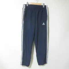 D646　美品　adidas　アディダス　ネイビー　トラックパンツ　ジャージ　下　トレーニングウエア　メンズ　O　