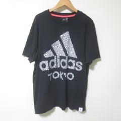 D637　アディダス　adidas　TOKYO　ブラック　ロゴ　半袖　Tシャツ　メンズ　O　XL　黒