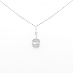 K18WG ダイヤモンド ネックレス 0.50ct 4.66g バゲットダイヤ - メルカリ