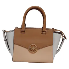 MICHAEL KORS(マイケルコース) ハンドバッグ - ベージュ×ライトブラウン×白 レザー
