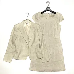 自由区 ワンピース セットアップ ツイード 膝丈 ラメ ホワイト セレモニースーツ 入学式 卒業式 42サイズ XLサイズ