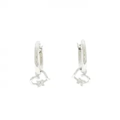 K14WG/PT900 ハート キュービック ピアス