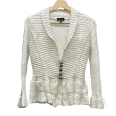 EPOCA(エポカ) カーディガン サイズ40 M レディース美品 - 白 長袖/フリル/リボン