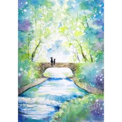 原画）時の流れ【SMサイズ／水彩画／#2960】 - メルカリ