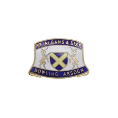British HW MILLER St. Andrew's Cross Vintage Brooch Bowling Lawn Bowls Retro Pin Badge UK brooch-7554