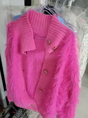 ピンクファー カーディガン