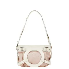 サルヴァトーレフェラガモ ガンチーニ ワンショルダーバッグ AU-21 5866 ピンク ホワイト キャンバス レザー レディース Salvatore Ferragamo【1-0198349】