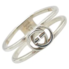 グッチ インターロッキングG スリム オープン バンド リング 指輪 #13 SV925 シルバー レディース GUCCI【1-0198984】
