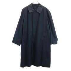 ☆90s バーバリー ステンカラーコート 160 裏地ノバチェック ネイビー