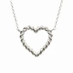 新品仕上げ済 新同 極美品 ティファニー vintage TIFFANY & CO. ツイスト ハート ネックレス アクセサリー ジュエリー SV925 オールド ヴィンテージ ビンテージ アーカイブ シルバー レディース メンズ ユニセックス ◆７