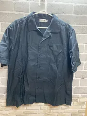 【B2-68】◇LACOSTE    サイズS/M    シャツ　ネイビー　無地