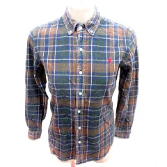 ジムフレックス Gymphlex シャツ ボタンダウン 長袖 チェック 12 S 紺 ネイビー /RT