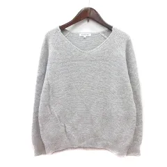 ナチュラルビューティーベーシック NATURAL BEAUTY BASIC ニット セーター 長袖 ラメ アンゴラ混 M グレー /MN
