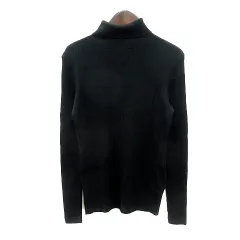 アナイ ANAYI ニット カットソー タートルネック 長袖 リブ ウール 38 M 黒 ブラック /MN