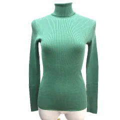 ユナイテッドアローズ UNITED ARROWS ニット カットソー タートルネック リブ 絹 シルク 長袖 緑 グリーン /AU