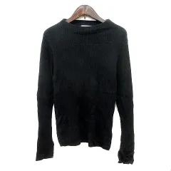 シンプリシテェ Simplicite ニット セーター ハイネック 長袖 リブ ウール 黒 ブラック /MN