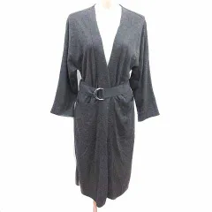 マカフィー MACPHEE トゥモローランド ロングカーディガン ニット 前開き 長袖 ウール 36 S チャコールグレー /YK