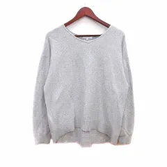 グローバルワーク GLOBAL WORK ニット カットソー Vネック 長袖 F ライトグレー /YK