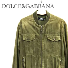 D&G ／ Dolce＆Gabbana スエードジップブルゾン RB0019/SE031 レザージャケット 50 カーキ メンズ ファッション
