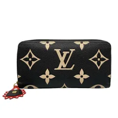 LOUIS VUITTON(ルイヴィトン) 長財布 バイカラーモノグラムアンプラント ジッピーウォレット M69698 ノワールクレーム レザー、牛革