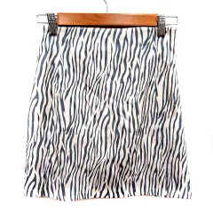 エモダ EMODA スカート 台形 ミニ 総柄 S アイボリー グレー /RT