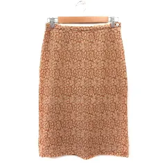ツモリチサト TSUMORI CHISATO タイトスカート ミモレ ロング 総柄 M 茶 ブラウン オレンジ /MSのサムネイル