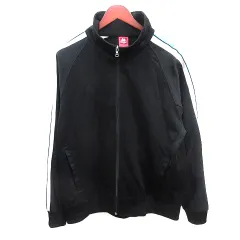 カッパ kappa トラックジャケット ジャージ ライン O XL 黒 ブラック /AU
